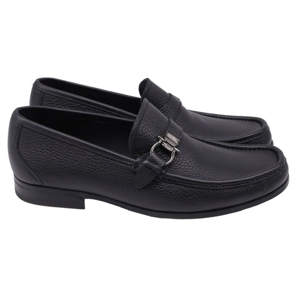 Salvatore Ferragamo Grandioso Gancini Bit Loafers in Black Leather